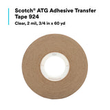 3M 924 Scotch ATG Adhesive Transfer Tape, Clear, 3/4 in x 60 yd, 2 mil (7000144694) (12 Pack) - 4