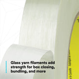 3M 898 Scotch Filament Tape, Clear, 36 mm x 55 m, 6.6 mil (7000144703) (24 Pack) - 6