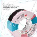 3M 3900 Multi-Purpose Duct Tape, Red, Rubber Adhesive, Water Resistant, 48 mm x 54.8 m, 8.1 mil (7000144749) (24 Pack) - 2