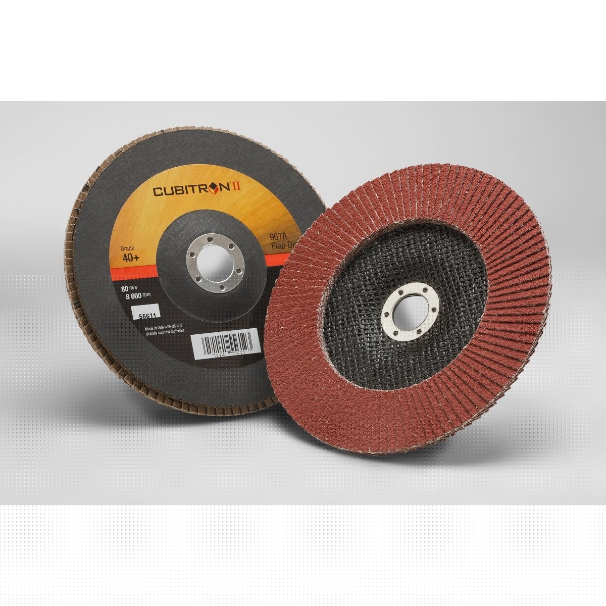 3M 967A Cubitron II Flap Disc, T27, 40+ Grit, Maroon, 7 in x 7/8 in (7000148184) (5 Pack)