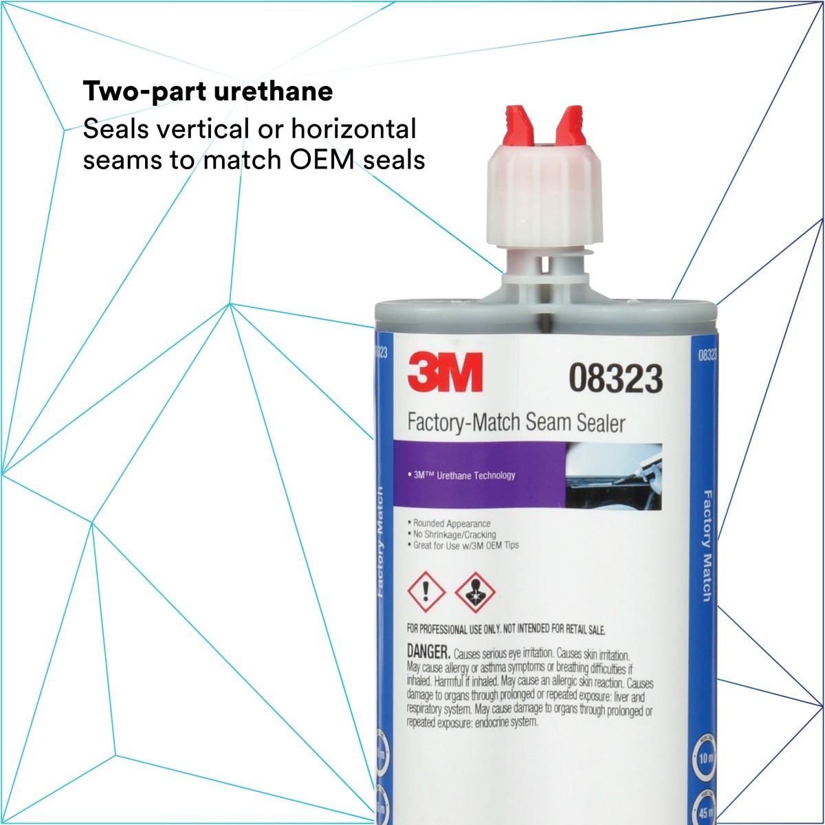 3M Factory-Match Seam Sealer, Two-Part Urethane, Medium/High Viscosity, Black, 200 mL/6.75 fl oz Cartridge (08323) (7000148202) (6 Pack) - 9