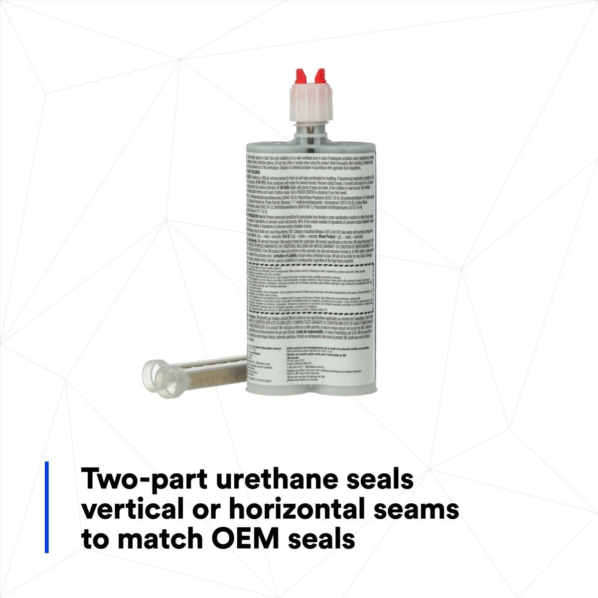 3M Factory-Match Seam Sealer, Two-Part Urethane, Medium/High Viscosity, Black, 200 mL/6.75 fl oz Cartridge (08323) (7000148202) (6 Pack) - 10