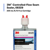 3M 08329 Controlled-Flow Seam Sealer, Solvent Free, Weather Resistant, Urethane, Black, 200 mL/6.75 fl oz Cartridge (7000148203) (6 Pack) - 6