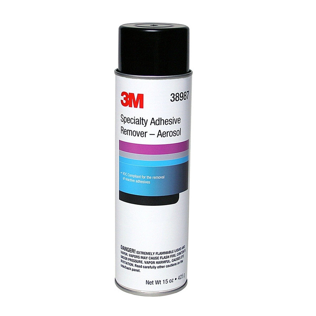 3M 38987 Specialty Adhesive Remover Aerosol, Solvent-Based, Transparent, 15 fl oz Can (7000148208) (6 Pack)