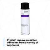 3M 38987 Specialty Adhesive Remover Aerosol, Solvent-Based, Transparent, 15 fl oz Can (7000148208) (6 Pack) - 6