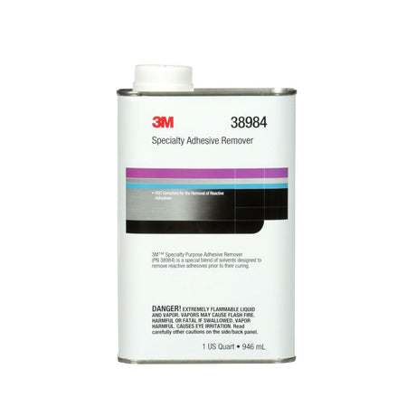 3M Specialty Adhesive Remover, Solvent Based, Transparent, 1 qt (38984) (7000148209) (6 Pack)