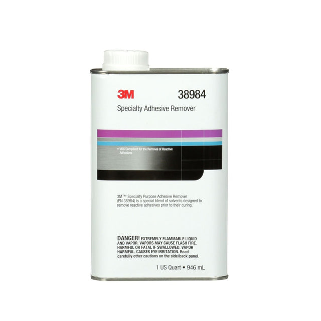3M Specialty Adhesive Remover, Solvent Based, Transparent, 1 qt (38984) (7000148209) (6 Pack)