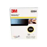 3M 413Q 02004 Wet/Dry Abrasive Sheet, 320 Grit, 9 in x 11 in (7000148222) (250 Pack) - 3