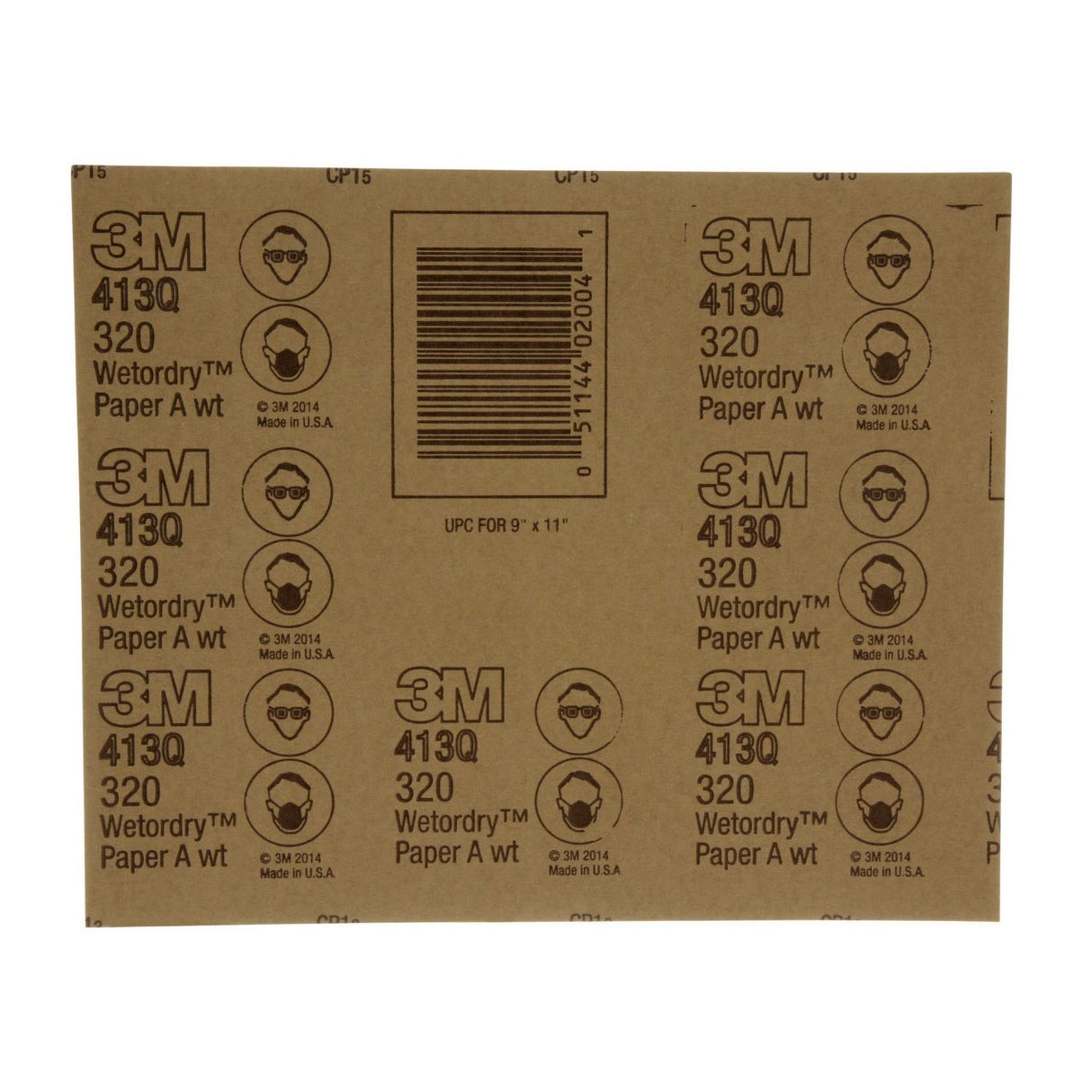 3M 413Q 02004 Wet/Dry Abrasive Sheet, 320 Grit, 9 in x 11 in (7000148222) (250 Pack) - 8