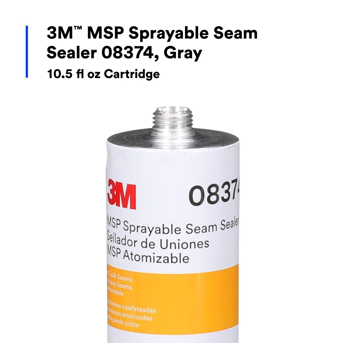 3M 08374 MSP Sprayable Seam Sealer, Gray, 10.5 FL OZ Cartridge (7000148239) (6 Pack) - 2