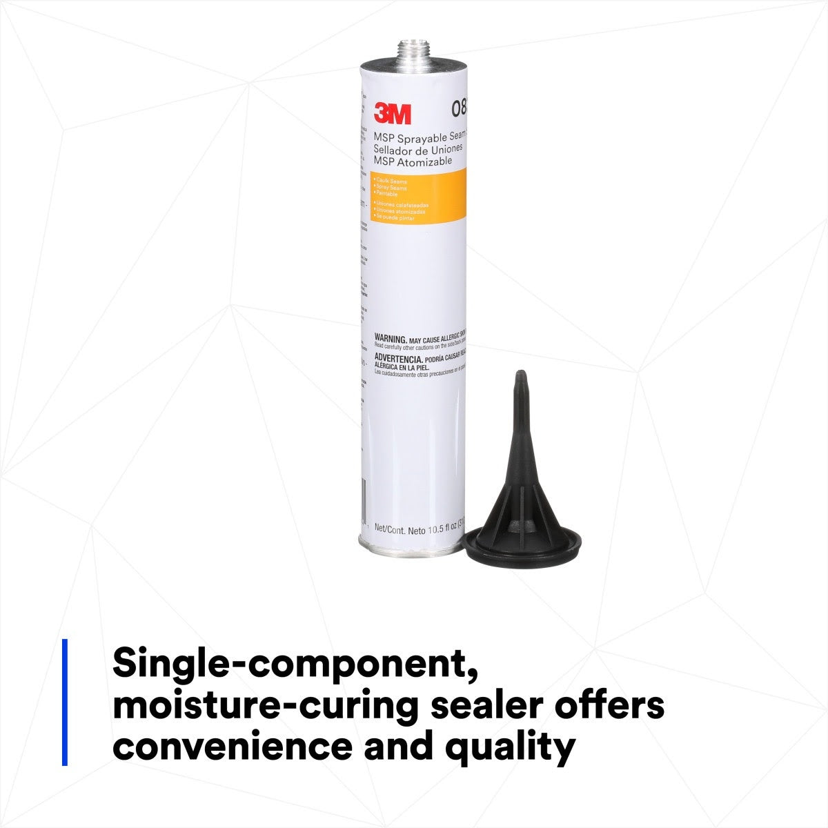3M 08374 MSP Sprayable Seam Sealer, Gray, 10.5 FL OZ Cartridge (7000148239) (6 Pack) - 6