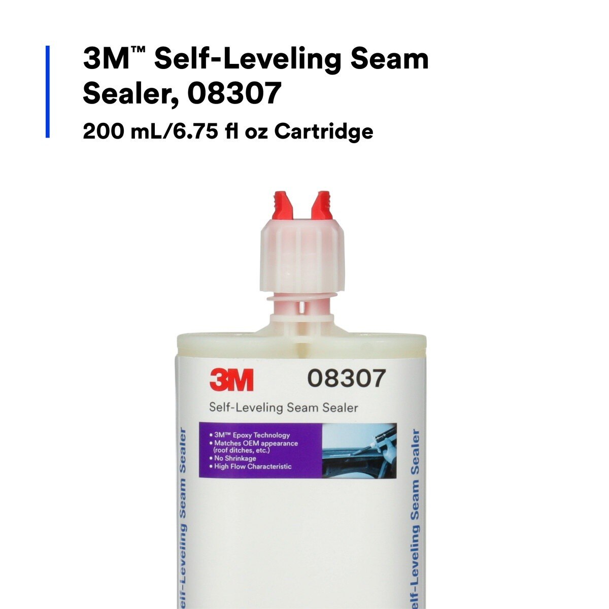 3M 08307 Self-Leveling Seam Sealer Two-Part Epoxy, Transparent, 200 mL/6.75 fl oz Cartridge, Quick Curing (7000148242) (6 Pack) - 4