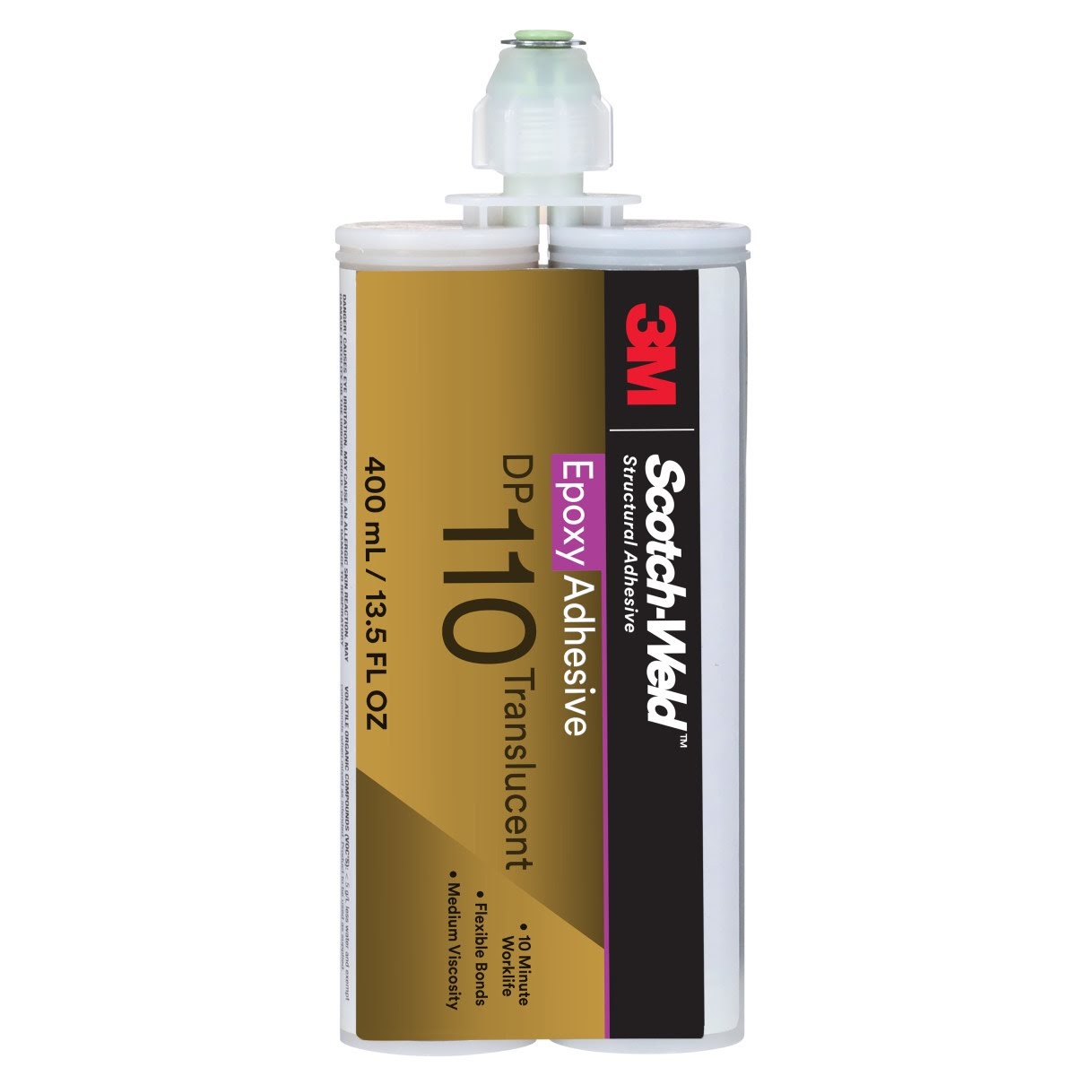 3M DP110 Scotch-Weld Epoxy Adhesive, Translucent, 400 mL 13.5 fl oz Cartridge (110) (7000148269) (6 Pack)