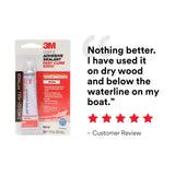 3M 4200FC Marine Adhesive Sealant Fast Cure, White, 3 oz Tube (5260) (7000148282) (6 Pack) - 7