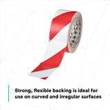 3M 767 Safety Stripe Vinyl Tape, Red/White, 2 in x 36 yd, 5 mil, Individually Wrapped Conveniently Packaged (7000148378) (24 Pack) - 9