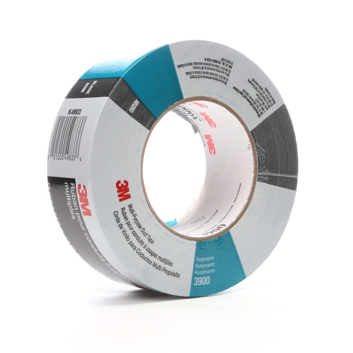 3M 3900 Multi-Purpose Duct Tape, Black, 48 mm x 54.8 m, 7.6 mil, Rubber Adhesive, Water Resistant (7000148383) (24 Pack) - 6