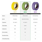 3M 401+ Scotch High Performance Green Masking Tape, Superior Adhesion, Clean Removal, Paint Bleed Resistant, Green, 48 mm x 55 m (401+ IW) (7000148424) (12 Pack) - 6