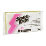 3M Scotch-Brite Light Duty Scrub Sponge, White Yellow, 6-3/32 in x 3-19/32 in x 11/16 in (7010029000) (20 Pack) - 3