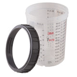 3M 16024 PPS Paint Spray Gun Cup Lid and Liner Kit, Large, 28 oz, 200 Micron Filter, 25 Lids and Liners, 10 Sealing Plugs (7010029843) - 3