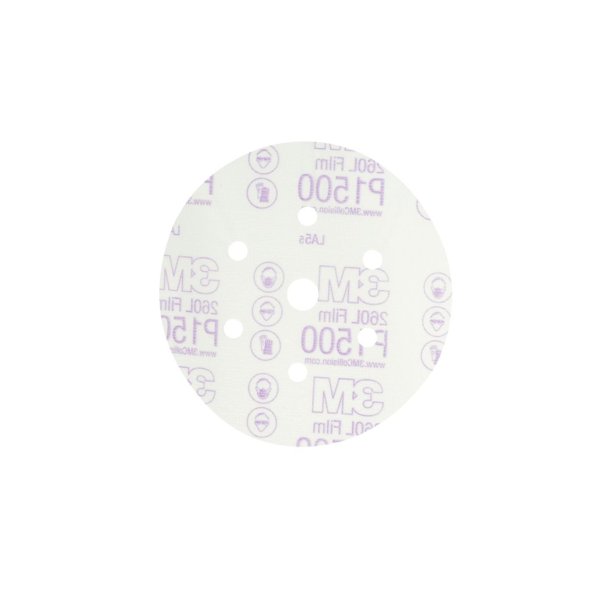 3M 260L 01133 Hookit Red Finishing Film Dust Free Abrasive Disc, P1500, Red, 6 in, 7 Hole (7010290267) (100 Pack) - 2