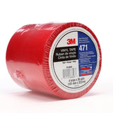 3M 471 471 IW Vinyl Tape, Red, 4 in x 36 yd, 5.2 mil, Individually Wrapped Conveniently Packaged (7010292804) (8 Pack) - 3