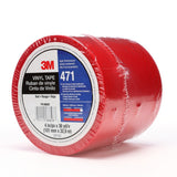 3M 471 471 IW Vinyl Tape, Red, 4 in x 36 yd, 5.2 mil, Individually Wrapped Conveniently Packaged (7010292804) (8 Pack) - 6