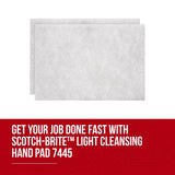 3M HP-HP 7445 Scotch-Brite Light Cleansing Hand Pad, Super Fine, White, 6 in x 9 in, for vinyl, porcelain, plastic, metal (7010294912) (3200 Pack) - 5