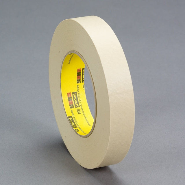 3M 231/231A Scotch Paint Masking Tape, Tan, 3-1/4 in x 60 yd, 7.6 mil (7010295786) (16 Pack)