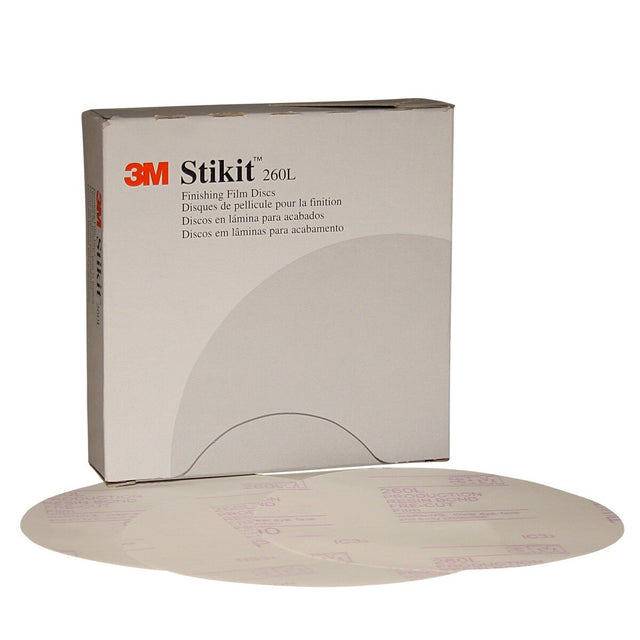 3M 260L 83678 Stikit Finishing Film Abrasive Disc, PSA, Aluminum Oxide P600, White, 5 in (7010298821) (4 Pack)