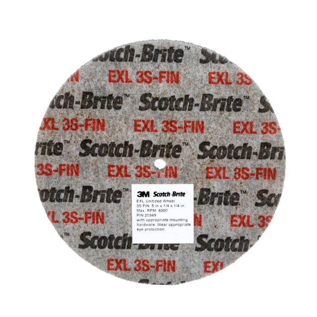 3M XL-UW Scotch-Brite EXL Unitized Wheel, 3S Fine, 6 in x 1/8 in x 1/2 in (7010299300) (8 Pack)