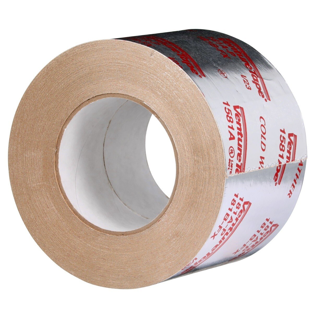 3M 1581A UL181A-P Aluminum Foil Tape, Natural Aluminum, Rigid/Flexible Duct Seaming, Cold Weather Adhesion, 3-7/8 in x 60 yd, 2 mil (7010302857) (12 Pack) - 3