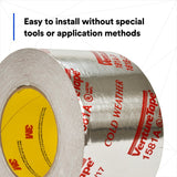 3M 1581A UL181A-P Aluminum Foil Tape, Natural Aluminum, Rigid/Flexible Duct Seaming, Cold Weather Adhesion, 3-7/8 in x 60 yd, 2 mil (7010302857) (12 Pack) - 10