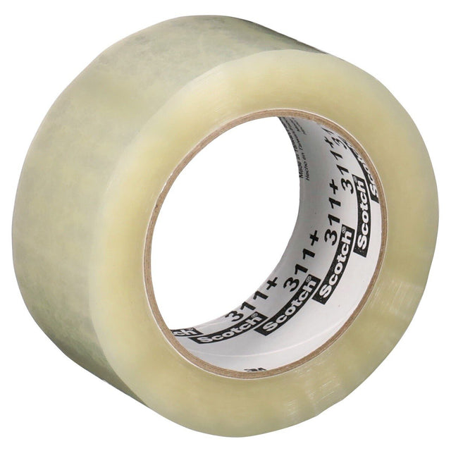 3M 311+ Scotch High Tack Box Sealing Tape, Clear, 48 mm x 100 m (7010306820) (36 Pack)