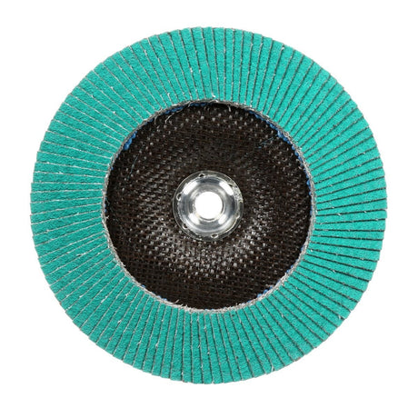 3M 577F Flap Disc, T29, Alumina Zirconia, 80 Grit, Green, 7 in x 7/8 in Center Hole (7010308901) (250 Pack)