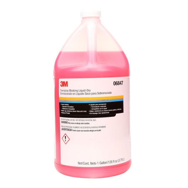 3M Overspray Masking Liquid Dry, Water Based Sprayable Liquid Masking, Red, 1 Gallon (06847) (7010309222) (4 Pack)
