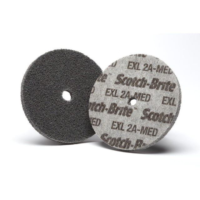 3M XL-UW Scotch-Brite EXL Unitized Wheel, 2A Medium, Aluminum Oxide, Gray, 1-1/2 in x 1/4 in x 3/16 in, 18100 RPM (7010309334) (80 Pack)