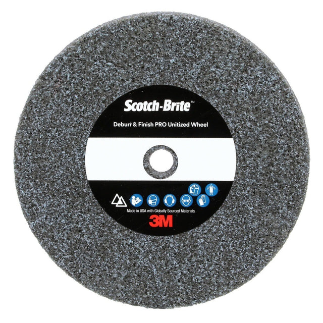 3M DP-UW Scotch-Brite Deburr & Finish PRO Unitized Wheel, 4C Medium+, 3 in x 1/2 in x 1/4 in (7010310029) (20 Pack)