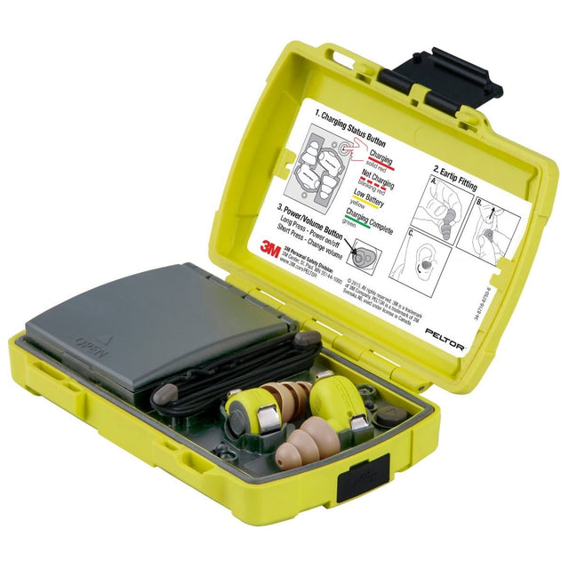 3M LEP-200 PELTOR Level Dependent Earplug Kit, Rechargeable Li-Ion, Micro USB, Yellow, NRR 31 dB (7010316631)