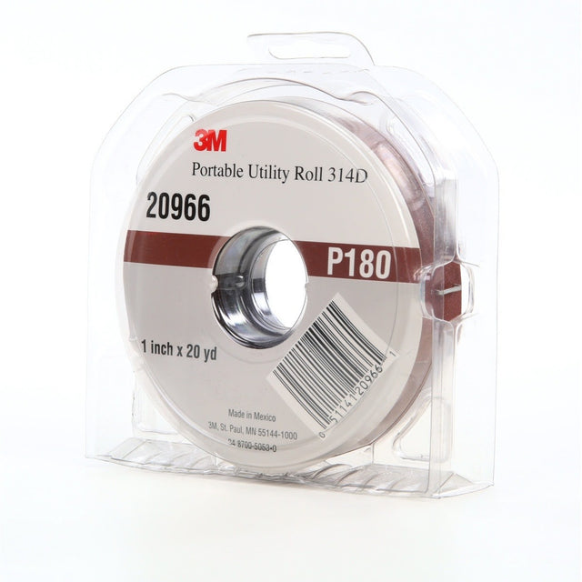 3M 314D Portable Utility Cloth, P180 J-weight, 1 in x 20 yd (7010326034) (5 Pack)