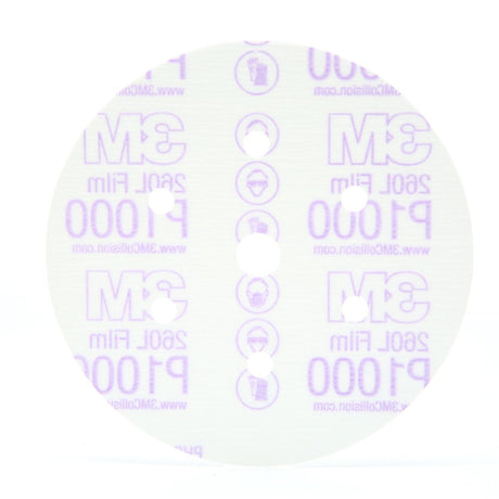 3M 260L 01135 Hookit Red Finishing Film Abrasive Disc, Dust Free, P1000, Red, 6 in (7010327766) (3500 Pack)