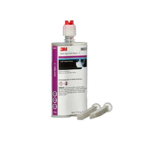3M 08237 Semi-Rigid Parts Repair - 3 Two-Part Urethane Plastic Repair Adhesive, Black, 200 mL Cartridge (7010327900)