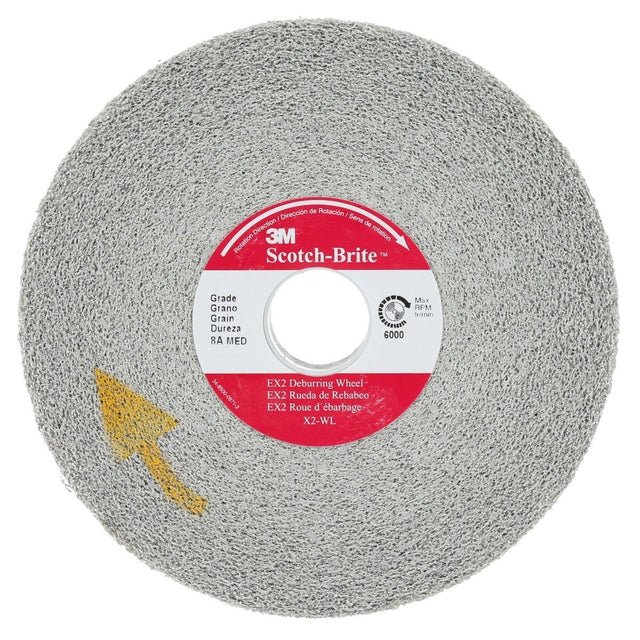 3M X2-WL Scotch-Brite EX2 Deburring Wheel, 9S Fine, 6 in x 3/8 in x 1 in (7010329834) (4 Pack)