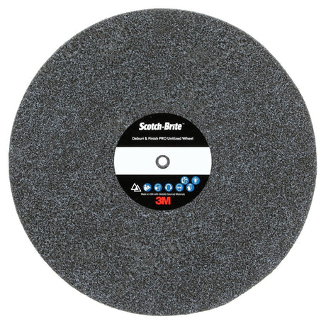 3M DP-UW Scotch-Brite Deburr & Finish PRO Unitized Wheel, 6C Medium+, 8 in x 1 in x 1/2 in (7010329983) (2 Pack)
