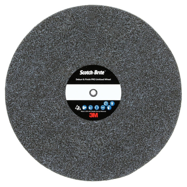 3M DP-UW Scotch-Brite Deburr & Finish PRO Unitized Wheel, 6C Medium+, 8 in x 1 in x 1/2 in (7010329983) (2 Pack)