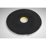 3M 4504 Vinyl Foam Tape, Black, 1/4 in x 18 yd, 250 mil (7010331578) (36 Pack)