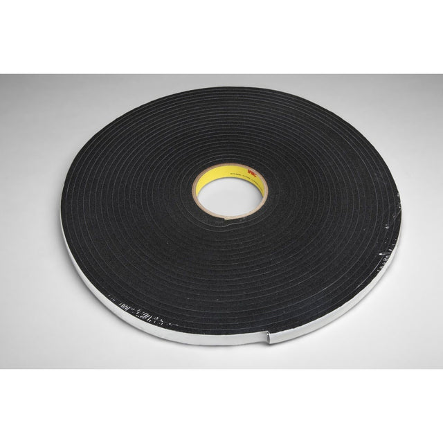 3M 4504 Vinyl Foam Tape, Black, 1/4 in x 18 yd, 250 mil (7010331578) (36 Pack)
