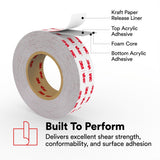 3M 4941 VHB Tape, Gray, 2 in x 36 yd, 45 mil (7010334342) (6 Pack) - 7