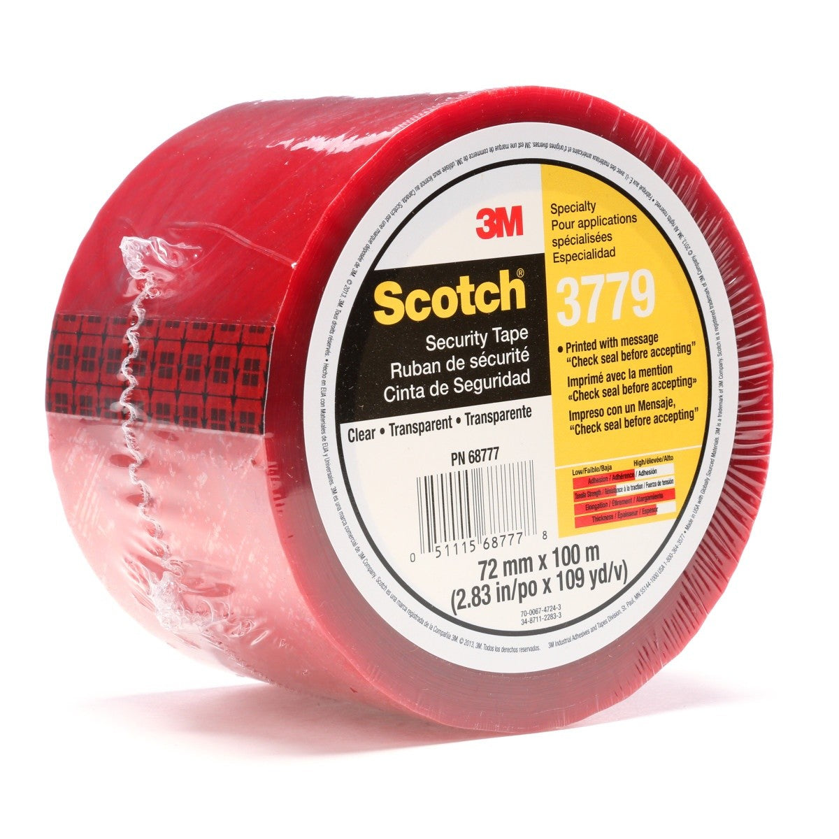 3M 3779 Scotch Security Message Box Sealing Tape, Clear, 72 mm x 100 m, Individually Wrapped Conveniently Packaged (7010335124) (24 Pack) - 2