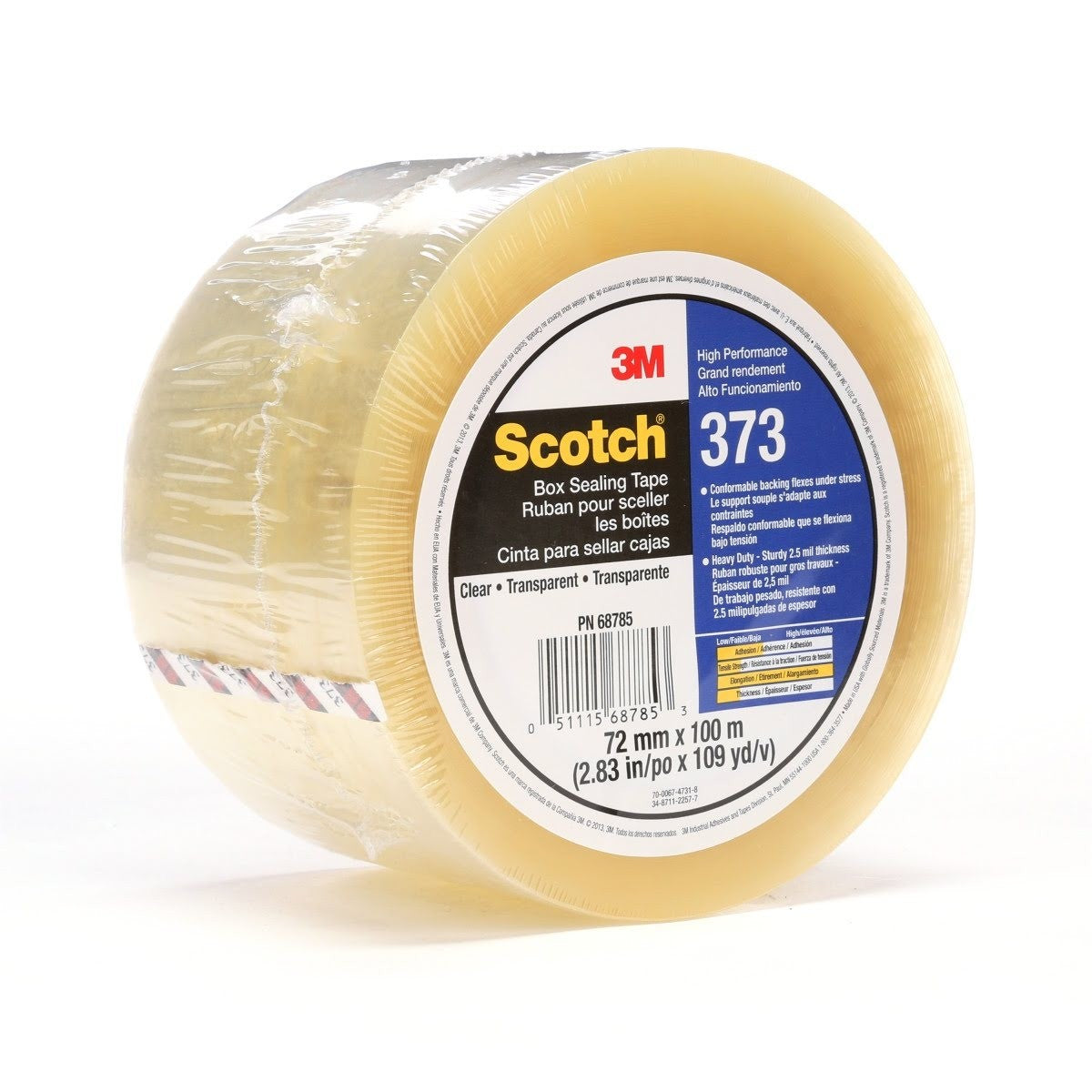 3M 373 Scotch Box Sealing Tape, Clear, 72 mm x 100 m, High Performance, Individually Wrapped (68785) (7010335125) (24 Pack) - 2