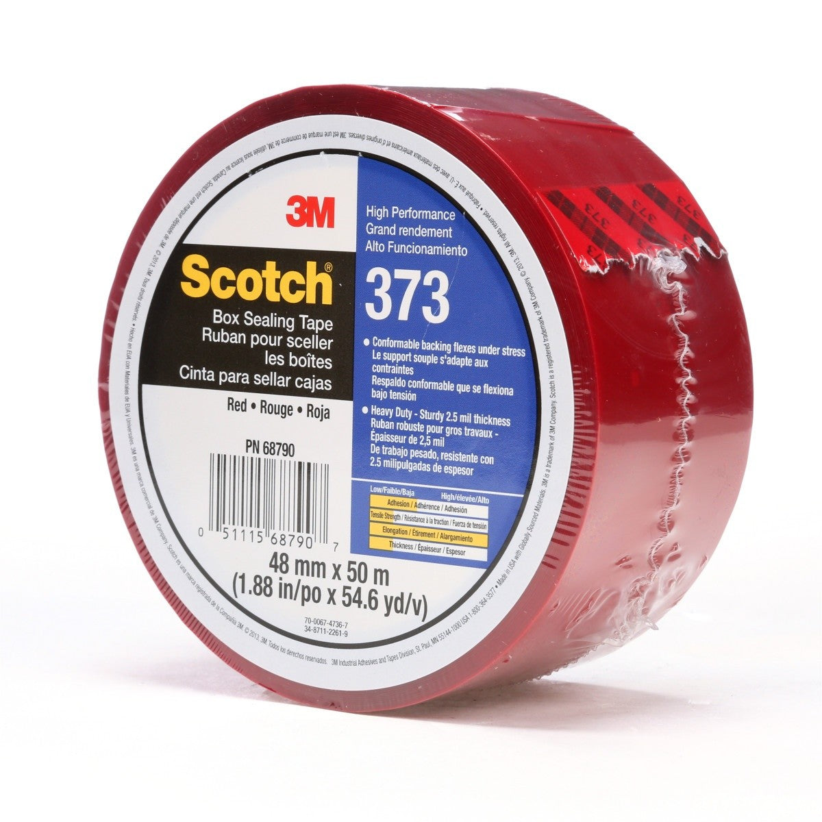 3M 373 Scotch Box Sealing Tape, Red, 48 mm x 50 m (7010335126) (36 Pack) - 2